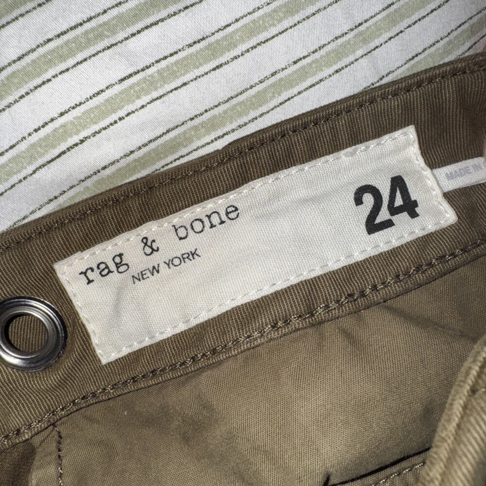 Rag‎ & Bone Women’s Army Green Cargo Pants Tapered Raw Hem Size 24 - Picture 7 of 8